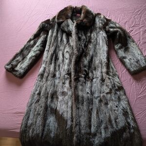 Vintage Oscar de la Renta Black/Brown Mink Coat